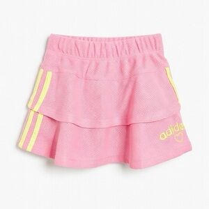 adidas Mini Skirt Shorts Lining Stripes on Sides Elastic Waist Perforated Fabric